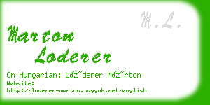 marton loderer business card